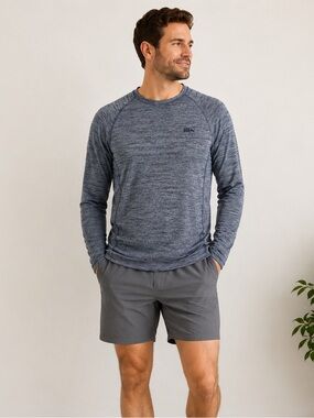 Eddie Bauer UPF Rash Guard Men’s Medium Blue Long Sleeve Sun Protection